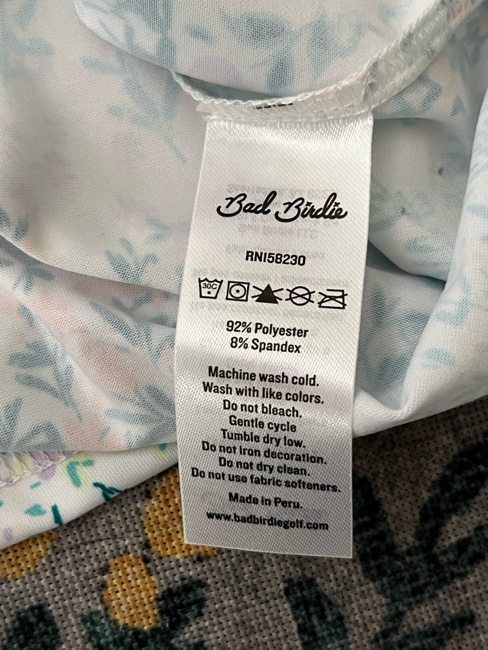 NWT Bad Birdie ladies UV quarter zip - Spring has Sprung size small - Picture 8 of 14